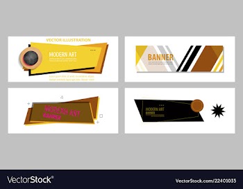 Set of flat linear promotion ribbon banner scroll vector image