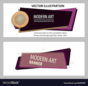 Set of flat linear promotion ribbon banner scroll vector image