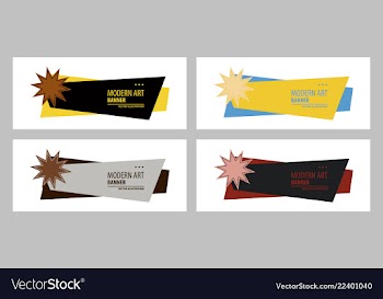 Set of flat linear promotion ribbon banner scroll vector image