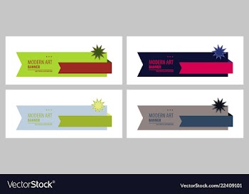 Set of flat linear promotion ribbon banner scroll vector image