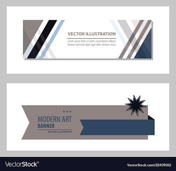 Set of flat linear promotion ribbon banner scroll vector image