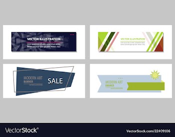 Set of flat linear promotion ribbon banner scroll vector image