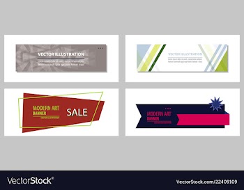 Set of flat linear promotion ribbon banner scroll vector image
