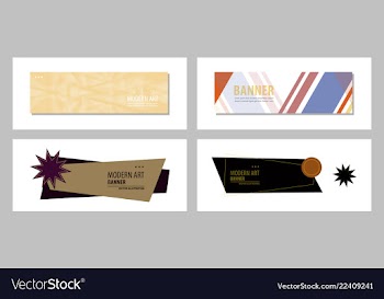 Set of flat linear promotion ribbon banner scroll vector image