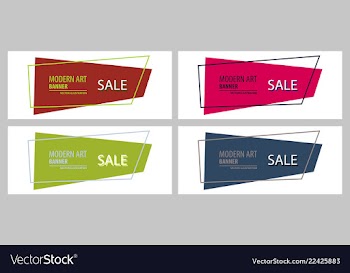 Set of flat linear promotion ribbon banner scroll vector image