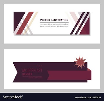 Set of flat linear promotion ribbon banner scroll vector image