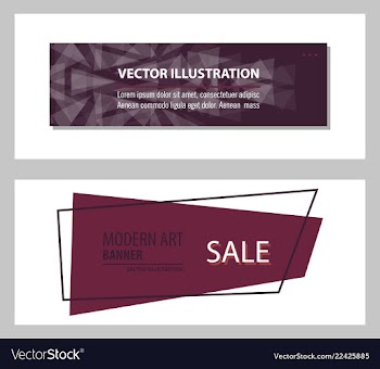Set of flat linear promotion ribbon banner scroll vector image