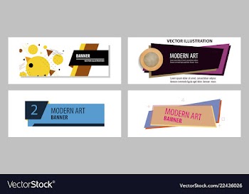 Set of flat linear promotion ribbon banner scroll vector image