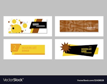Set of flat linear promotion ribbon banner scroll vector image