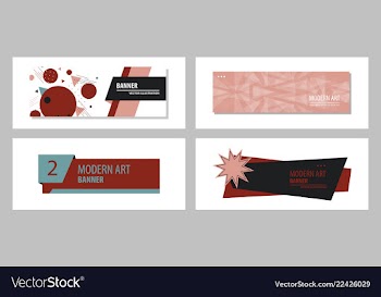 Set of flat linear promotion ribbon banner scroll vector image