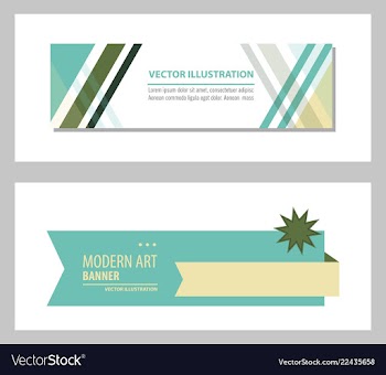Set of flat linear promotion ribbon banner scroll vector image