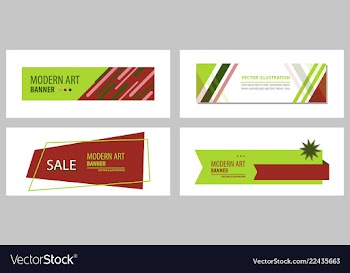 Set of flat linear promotion ribbon banner scroll vector image