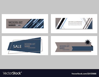 Set of flat linear promotion ribbon banner scroll vector image