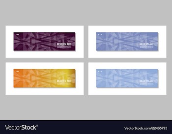 Set of flat linear promotion ribbon banner scroll vector image