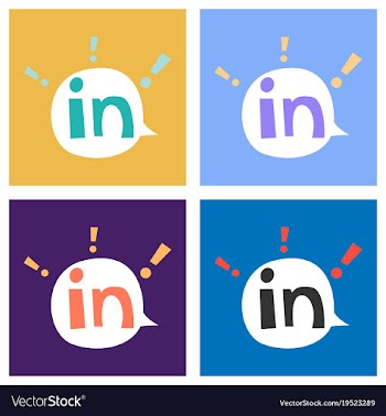 Set of flat linkedin color icon glossy app icon vector image