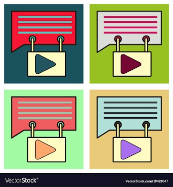 Set of flat media and social network concept with vector image