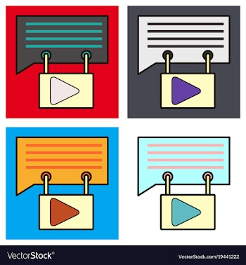 Set of flat media and social network concept with vector image