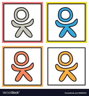 Set of flat odnoklasniki icon on background vector image