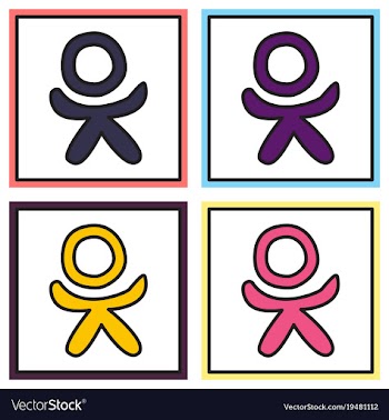 Set of flat odnoklasniki icon on background vector image
