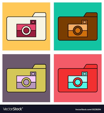Set of flat pictures folder icon vector image
