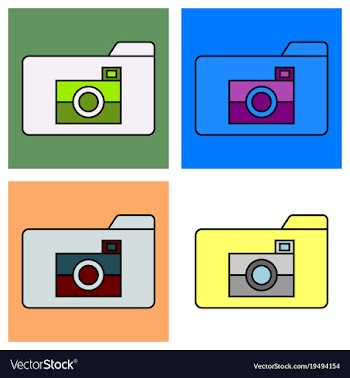 Set of flat pictures folder icon vector image