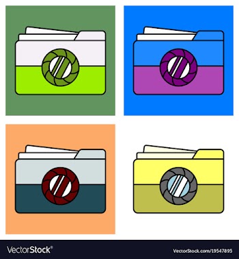 Set of flat pictures folder icon vector image