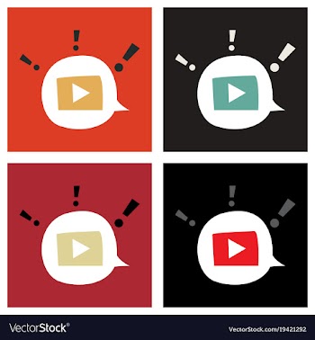 Set of flat play logo icon buttonyoutube flat vector image