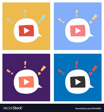 Set of flat play logo icon buttonyoutube flat vector image