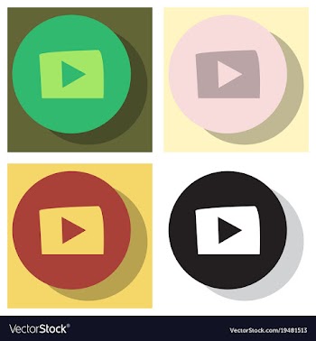 Set of flat play logo icon buttonyoutube flat vector image