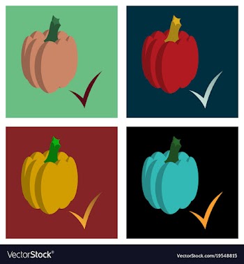 Set of flat pumpkin autumn halloween or vector image