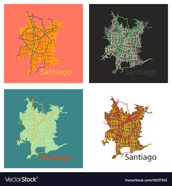 Set of flat road and administrative map of vector image