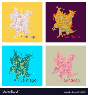 Set of flat road and administrative map of vector image