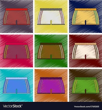 Set of flat shading style icon athletic shorts vector image
