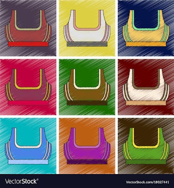 Set of flat shading style icon sports top vector image