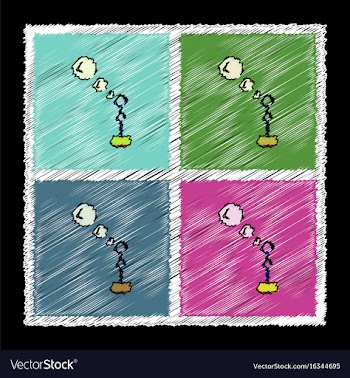 Set of flat shading style icons bubble stick vector image