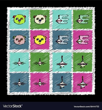 Set of flat shading style icons children toys in vector image