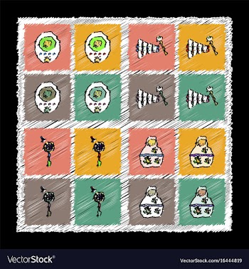 Set of flat shading style icons children toys in vector image