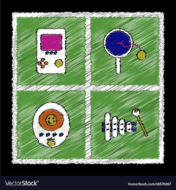 Set of flat shading style icons children toys in vector image