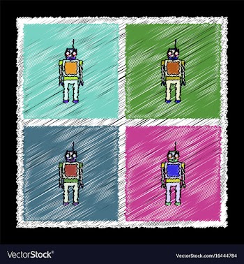 Set of flat shading style icons childrens toy vector image