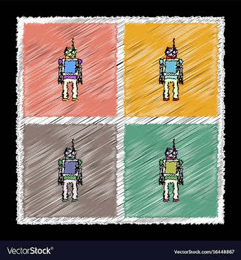 Set of flat shading style icons childrens toy vector image