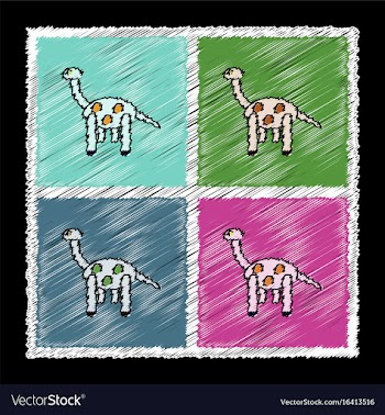 Set of flat shading style icons giraffe toy vector image
