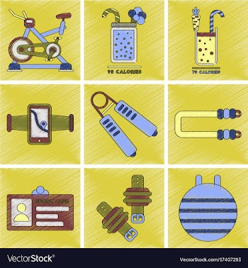 Set of flat shading style icons gym equipment vector image