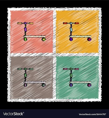 Set of flat shading style icons kids bicycle vector image
