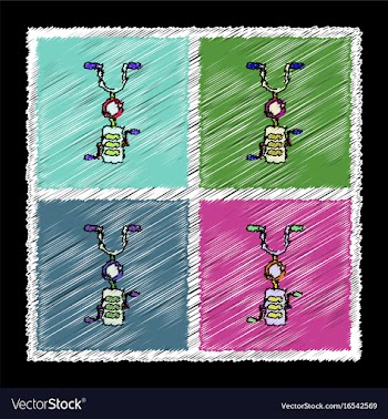 Set of flat shading style icons kids bicycle vector image