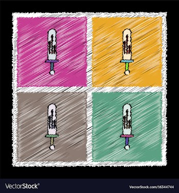 Set of flat shading style icons kids sword vector image