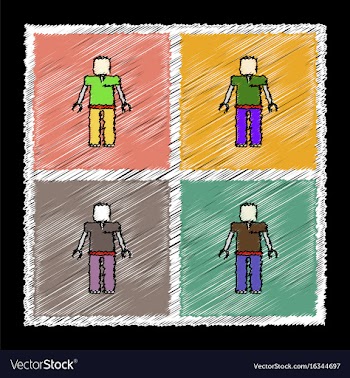 Set of flat shading style icons kids toy robot vector image