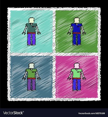 Set of flat shading style icons kids toy robot vector image