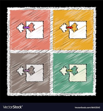 Set of flat shading style icons kids toy vector image