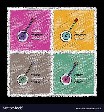 Set of flat shading style icons kids wheel and vector image