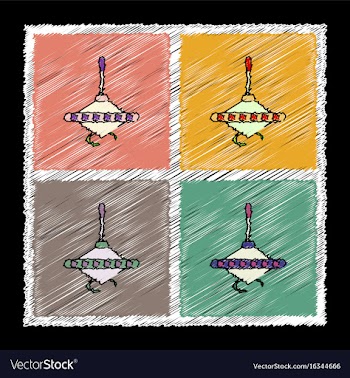 Set of flat shading style icons rotating vector image